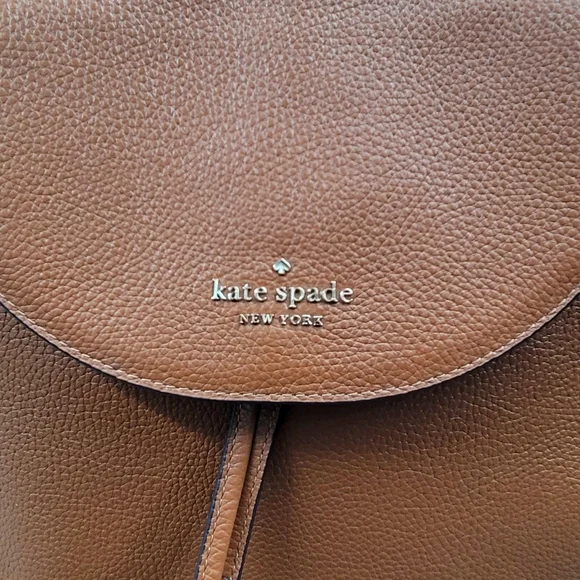NWT Kate Spade New York‎ Pebbled Leather Backpack Gingerbread Brown Flap Bag KATE SPADE LEILA LARGE FLAP BACKPACK TOTE BAG GINGERBREAD  main image 3